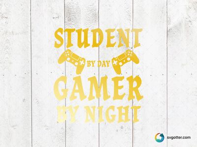 Student By Day Gamer By Night, Best for students, best on t-shirt, best to be applied with heat transfer vinyl