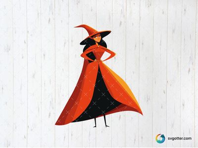 Stylish Witch in Orange, Best for halloween enthusiasts, best on t-shirt, best to be applied with sublimation
