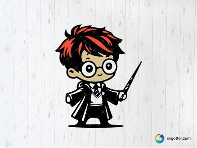 Stylized Harry Potter Character, Best for Harry Potter fans, best on t-shirt, best to be applied with screen printing