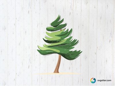 Stylized Pine Tree, Best for nature lovers, best on wall art, best to be applied with print and cut
