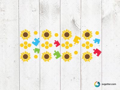 Sunflower Awareness Puzzle, Best for activists, best on tote bags, best to be applied with sublimation