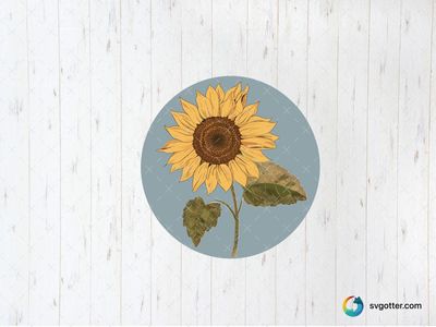 Sunflower Botanical Art, Best for gardeners, best on wall art, best to be applied with print and cut