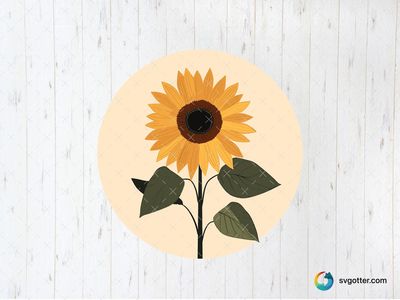 Sunflower Illustration, Best for gardeners, best on wall art, best to be applied with print and cut