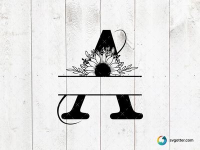 Sunflower Monogram A, Best for artists, best on wall art, best to be applied with sublimation