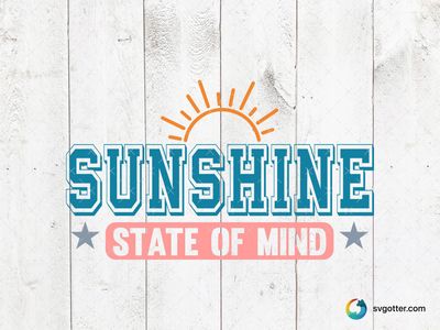 Sunshine State of Mind, Best for beach lovers, best on t-shirts, best to be applied with heat transfer vinyl