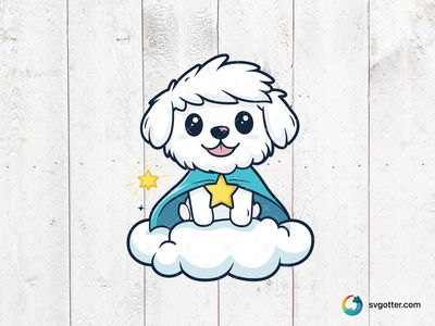 Super Maltese Dog on Cloud, Best for dog lovers, best on t-shirt, best to be applied with sublimation