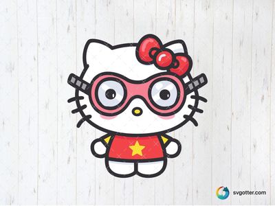 Superhero Hello Kitty, Best for children, best on t-shirt, best to be applied with sublimation