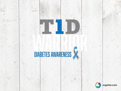 T1D Warrior Diabetes Awareness, Best for activists, best on t-shirt, best to be applied with heat transfer vinyl