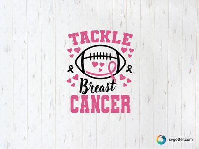 Tackle Breast Cancer Awareness Design, Best for sports fans, best on t-shirt, best to be applied with heat transfer vinyl