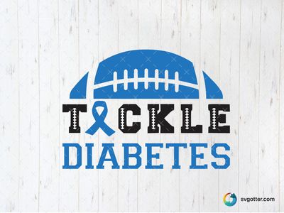 Tackle Diabetes Awareness Design, Best for sports fans, best on t-shirt, best to be applied with screen printing