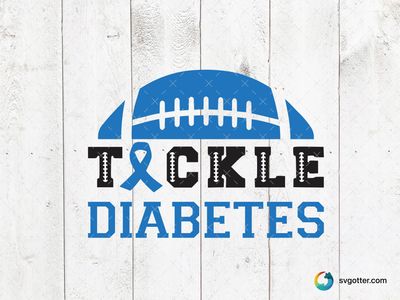 Tackle Diabetes Awareness Design, Best for sports fans, best on t-shirt, best to be applied with heat transfer vinyl