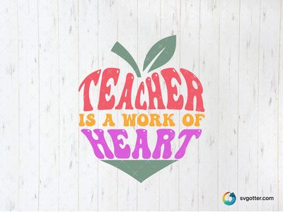 Teacher Appreciation Heart Design, Best for teachers, best on t-shirt, best to be applied with heat transfer vinyl