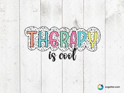 Therapy is Cool Design, Best for mental health advocates, best on t-shirts, best to be applied with sublimation
