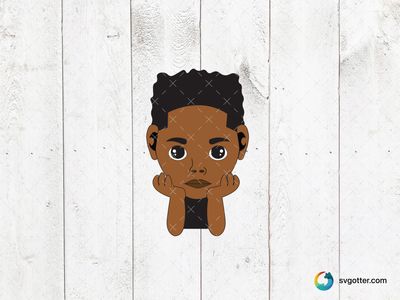 Thoughtful Afro Cartoon, Best for artists, best on wall art, best to be applied with digital illustration