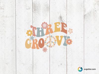 Three Groovy Birthday, Best for child, best on t-shirt, best to be applied with heat transfer vinyl