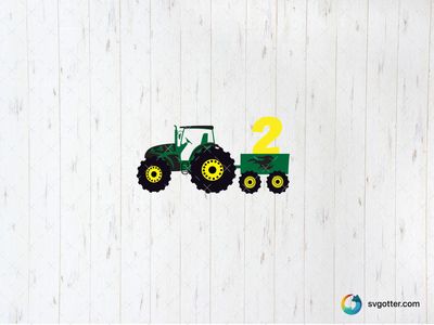Tractor with Number Two, Best for child, best on t-shirt, best to be applied with heat transfer vinyl
