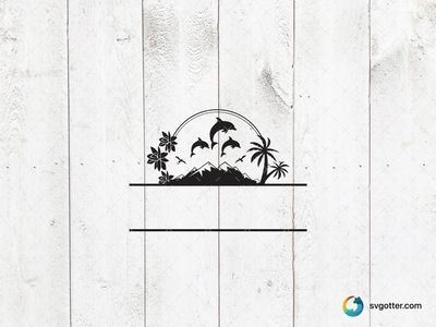 Tropical Dolphin Scene, Best for beach lovers, best on wall art, best to be applied with sublimation