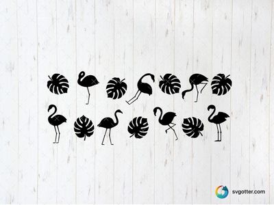 Tropical Flamingo and Leaf Pattern, Best for artists, best on glass, best to be applied with decal application