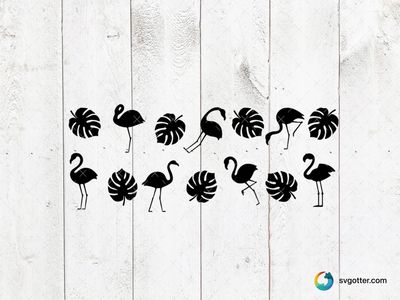 Tropical Flamingo and Leaf Pattern, Best for artists, best on glass, best to be applied with etching