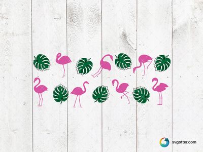Tropical Flamingo and Leaves Pattern, Best for tropical enthusiasts, best on glass, best to be applied with decal application