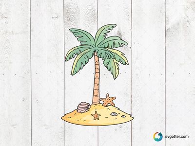 Tropical Palm Beach Scene, Best for beach lovers, best on t-shirt, best to be applied with sublimation