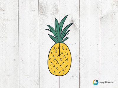 Tropical Pineapple Illustration, Best for artists, best on tote bag, best to be applied with sublimation