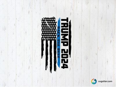 Trump 2024 Back the Blue, Best for political enthusiasts, best on t-shirt, best to be applied with screen printing