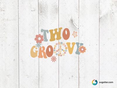 Two Groovy Birthday Design, Best for child, best on t-shirt, best to be applied with heat transfer vinyl