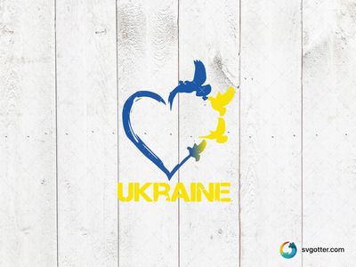 Ukraine Heart and Doves, Best for activists, best on t-shirt, best to be applied with screen printing