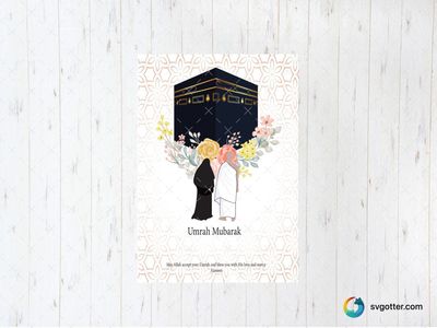 Umrah Mubarak Greeting, Best for religious celebrations, best on greeting cards, best to be applied with paper crafting
