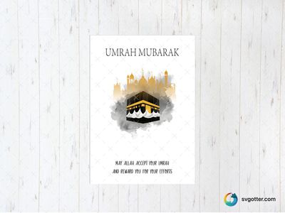Umrah Mubarak Greeting, Best for muslims, best on card, best to be applied with print and cut