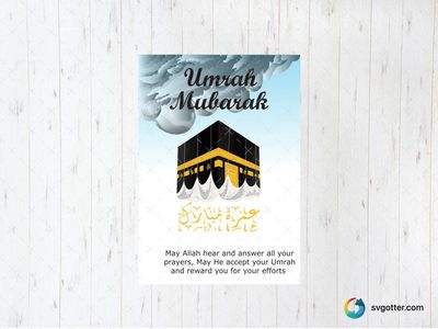 Umrah Mubarak Greeting, Best for muslims, best on card, best to be applied with paper crafting