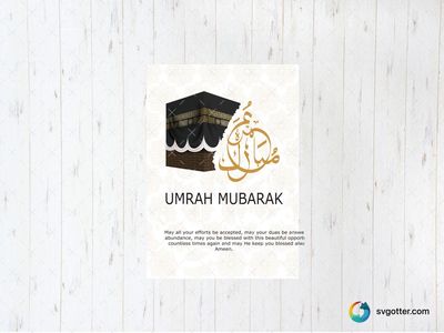 Umrah Mubarak Greeting, Best for muslims, best on card, best to be applied with print and cut