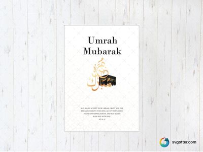 Umrah Mubarak Greeting, Best for religious occasions, best on cardstock, best to be applied with print and cut