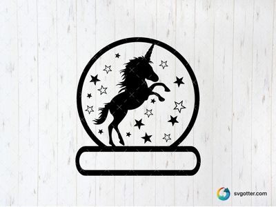 Unicorn Snow Globe Silhouette, Best for fantasy lovers, best on t-shirt, best to be applied with sublimation