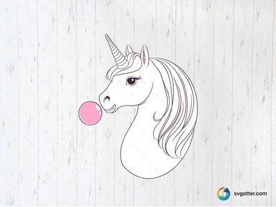 Unicorn with Bubblegum, Best for children, best on t-shirt, best to be applied with sublimation
