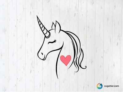 Unicorn with Heart, Best for children, best on t-shirt, best to be applied with heat transfer vinyl