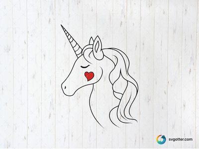 Unicorn with Heart, Best for unicorn lovers, best on t-shirt, best to be applied with sublimation