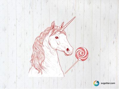 Unicorn with Lollipop, Best for children, best on t-shirt, best to be applied with sublimation