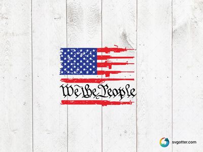 USA Flag with Guns, Best for activists, best on t-shirt, best to be applied with screen printing
