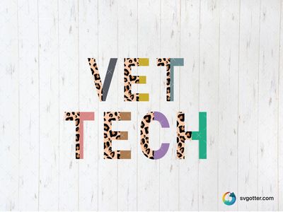 Vet Tech Leopard Design, Best for vet techs, best on t-shirt, best to be applied with heat transfer vinyl