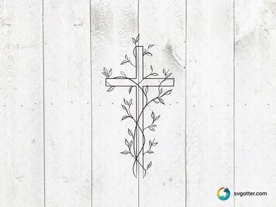 Vine Wrapped Cross, Best for christian, best on wall art, best to be applied with engraving