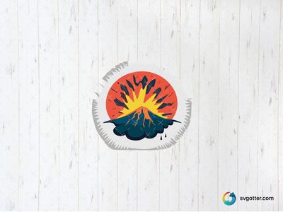 Volcanic Eruption Illustration, Best for artist, best on wall art, best to be applied with print and cut