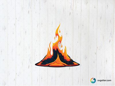 Volcanic Eruption Illustration, Best for artist, best on wall art, best to be applied with print and cut