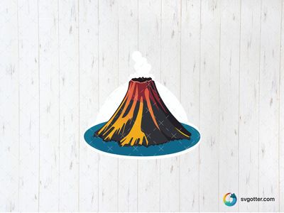 Volcanic Eruption Illustration, Best for geologists, best on wall art, best to be applied with print and cut
