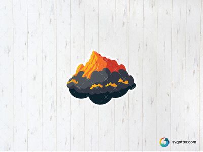 Volcanic Eruption Illustration, Best for artists, best on wall art, best to be applied with print and cut