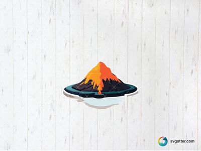 Volcanic Eruption on Island, Best for nature enthusiasts, best on wall art, best to be applied with print and cut