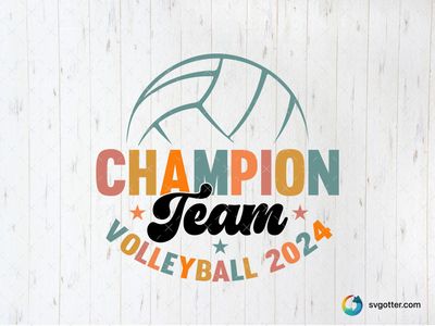 Volleyball Champion 2024, Best for sports fans, best on t-shirt, best to be applied with screen printing