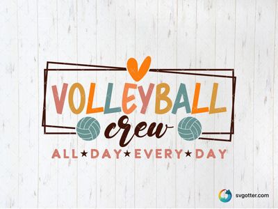 Volleyball Crew Design, Best for sports fans, best on t-shirt, best to be applied with heat transfer vinyl