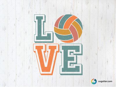 Volleyball Love Design, Best for sports fans, best on t-shirt, best to be applied with screen printing